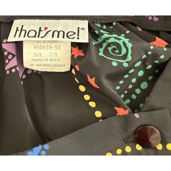 That's Me! Vintage Skirt Women 7/8 Pleated Midi 80’s Retro Geek Moon Stars - Picture 3 of 4